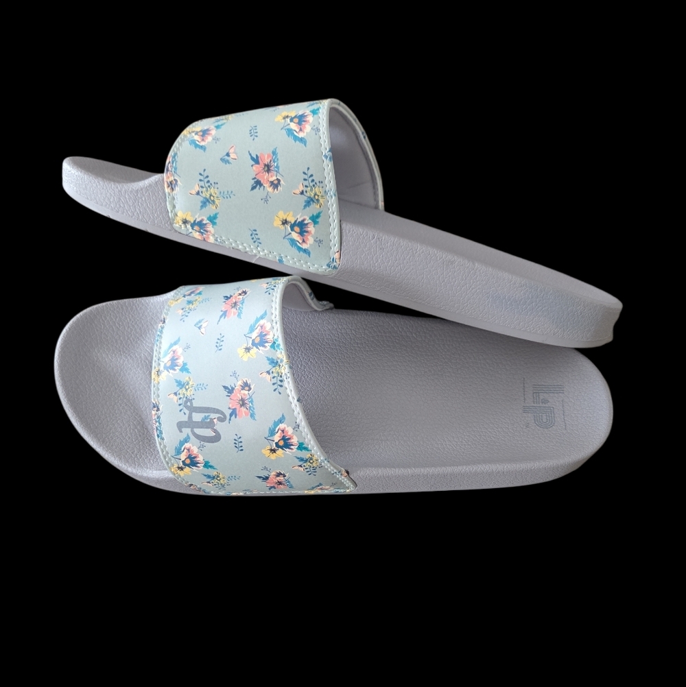Size 13 Women's Floral NEW L&P Apparel Slide Sandals
